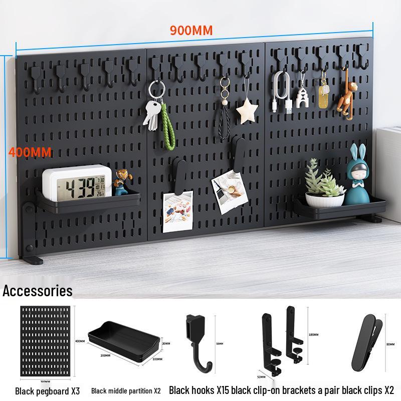 Pegboard Desktop Vertical Storage Rack - No-Punch Student & Office Shelf