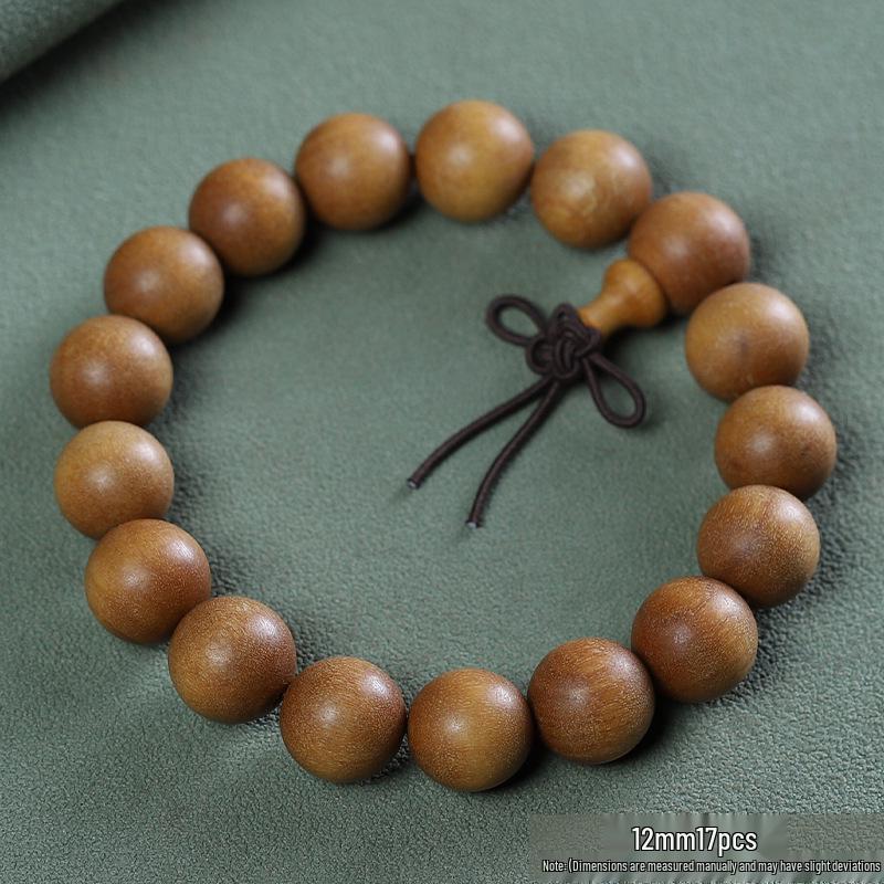 Barbie Sandalwood Buddhist Prayer Beads Bracelet, Unisex 108 Beads, Traditional Couple Jewelry, Wenwan Ornaments