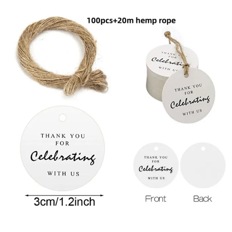 100pcs+20m hemp rope. Thank you for celebrating with us. Handmade tags, gift decorations, blank price tags