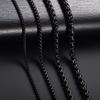 2/3/4/5mm Men's Black Plated Stainless Steel Square Rolo Box Chain Necklace for Women Men Metal Choker Jewelry Gift Accessories