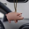 Urocza zawieszka świnka dekoracja wnętrza samochodu zabawna zmieniająca kolor pieczona prosię zawieszka lusterko wsteczne samochodu akcesorium samochodowe
