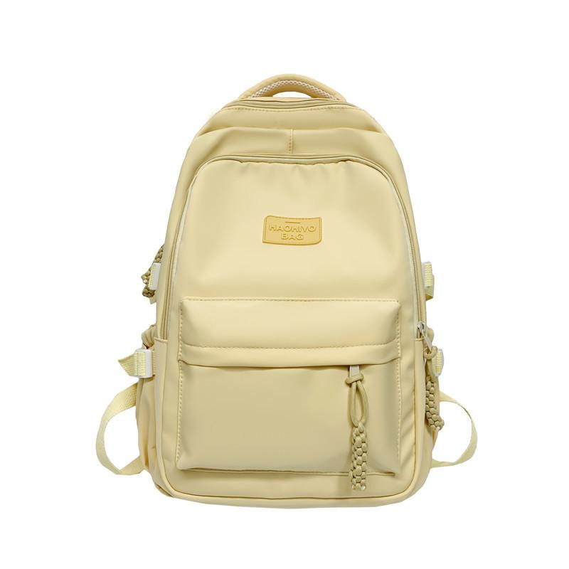 Color Solid Simple Letters And Woven Zipper Decoration Backpacks Student