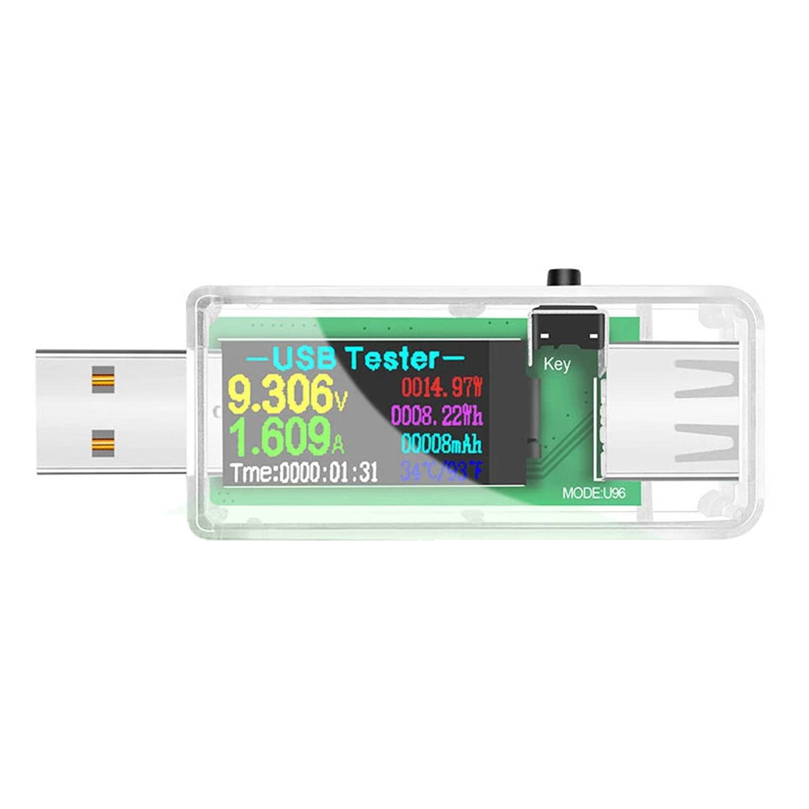 

13 в 1 USB-тестер, індикатор поточної напруги, кольоровий РК-дисплей, USB-тестер, електричний амперметр прозорий