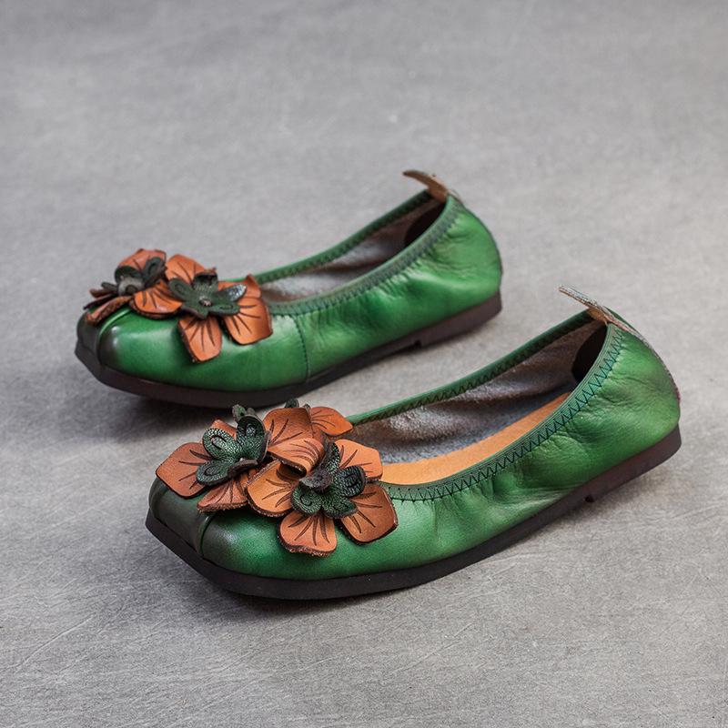 Fashion GKTINOO Genuine Leather Loafers For Women 2024 Flower Woman Flats Mocassins Femme Women's Loafers Spring Summer Slip-On Shoes