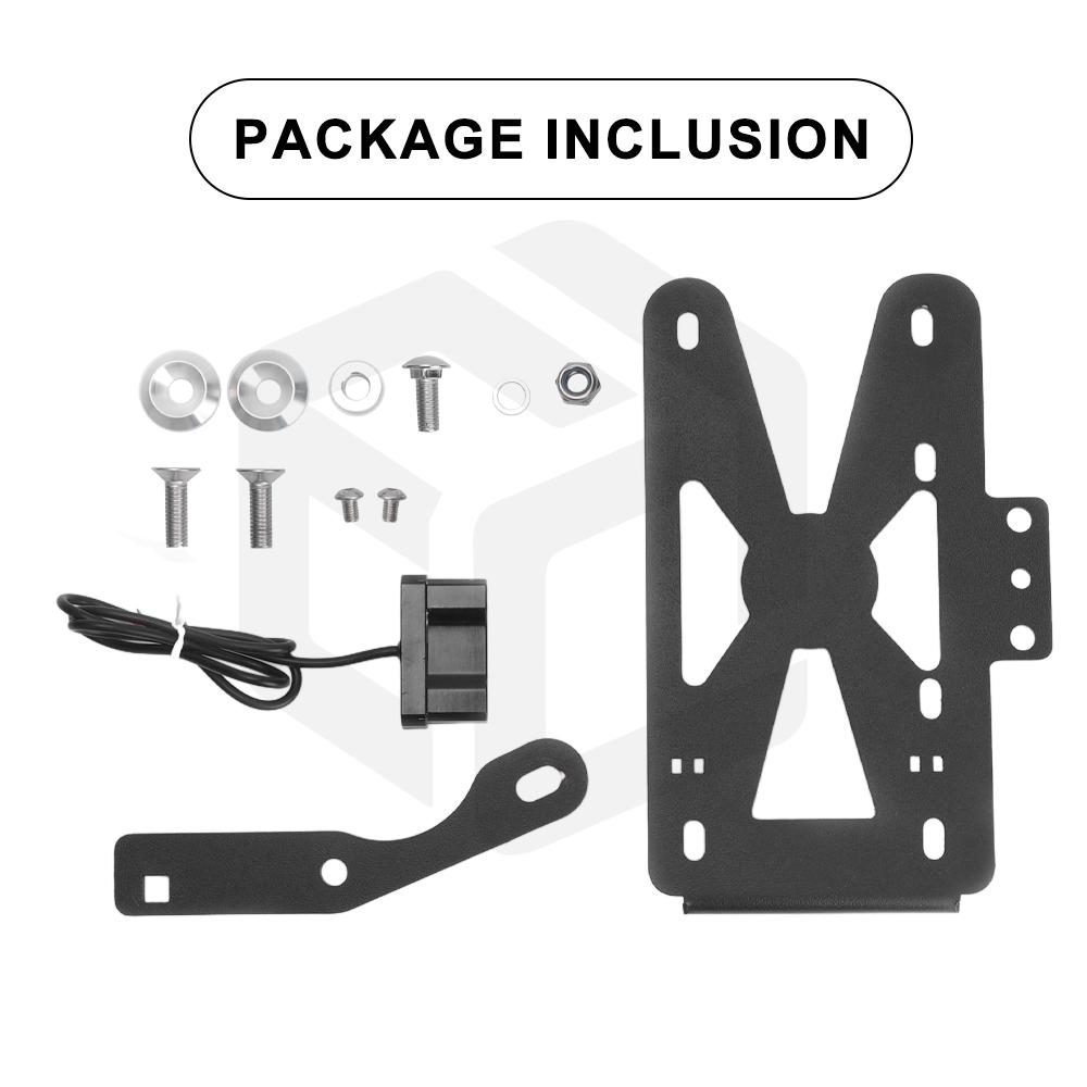 

For Harley Sportster S RH1250 Motorcycle Rear License Number Plate Bracket Holder With LED Signal Light Side Mount Accessories чёрный