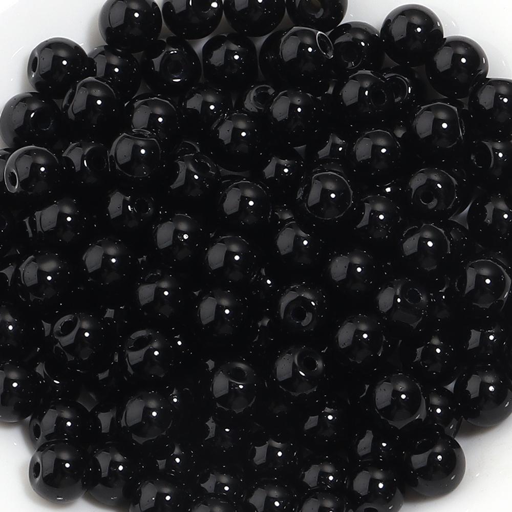60pcs 8mm Glass Beads Colorful Round Loose Spacer Beads for Jewelry Making DIY Necklace Bracelets Earrings Key Chain Accessories