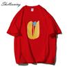 Shellsuning Summer Aesthetic Floral T Shirts Women Loose Short Sleeve Cotton Printed Tees Female Casual O Neck Vintage Base Tops
