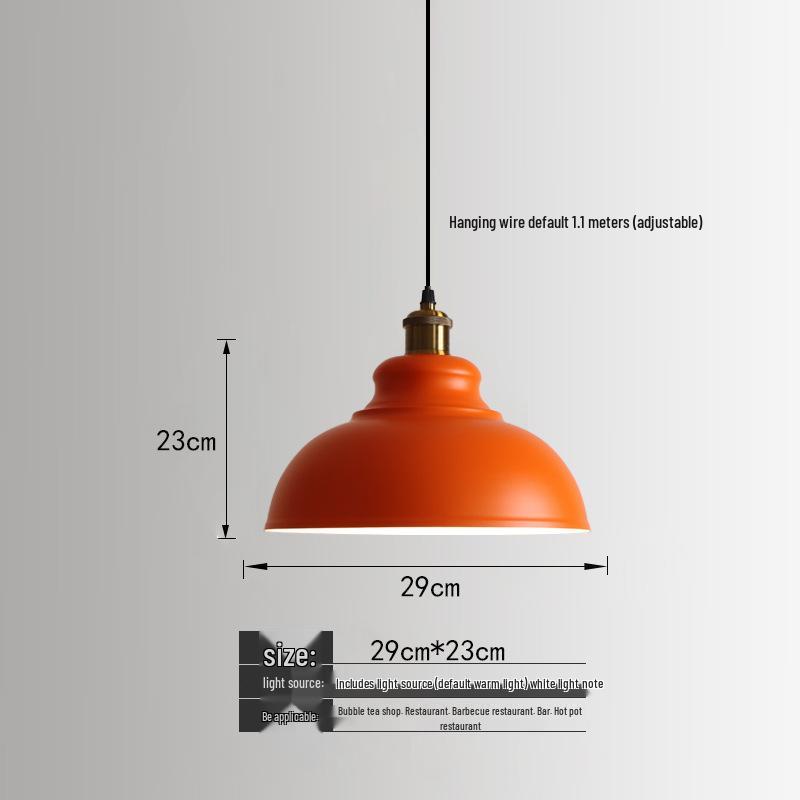Orange Nordic Industrial Pendant Light for Restaurants & Bars