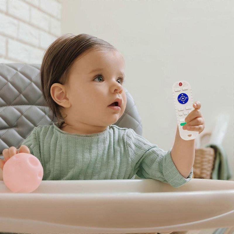 Silica Teething Toys Teether Toys Remote Control Shape Teething Toys Silica Soft Textured Teether Chew Toys Sensory Toys Toy Playsets