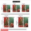 2pcs 2D Flat Printing Christmas Window Curtains Christmas Tree Poinsettias Butterflies 100% Polyester Fabric Without Electricity