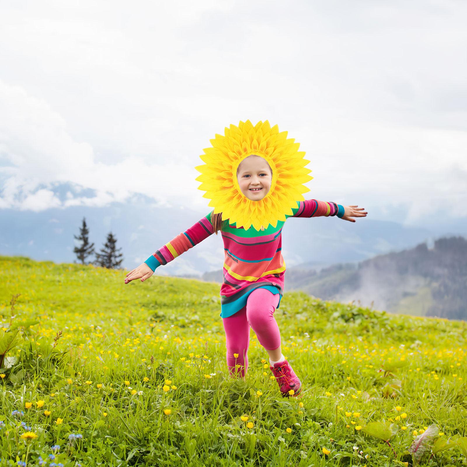 

Sunflower Headgear Cover Face Cover 45Cm Student Pattern Party Supplies Kindergarten Sports Games Decor Accessory 45X45X2CM