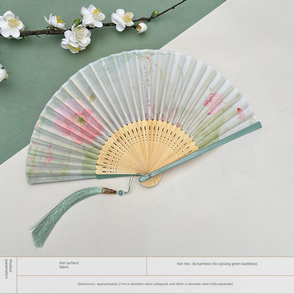Ancient-Style Bamboo Fan, Suitable for Hanfu and Cheongsam Outfits, Portable and Artistic Small Fan for Photography, Gift-Giving, Summer Cooling, and