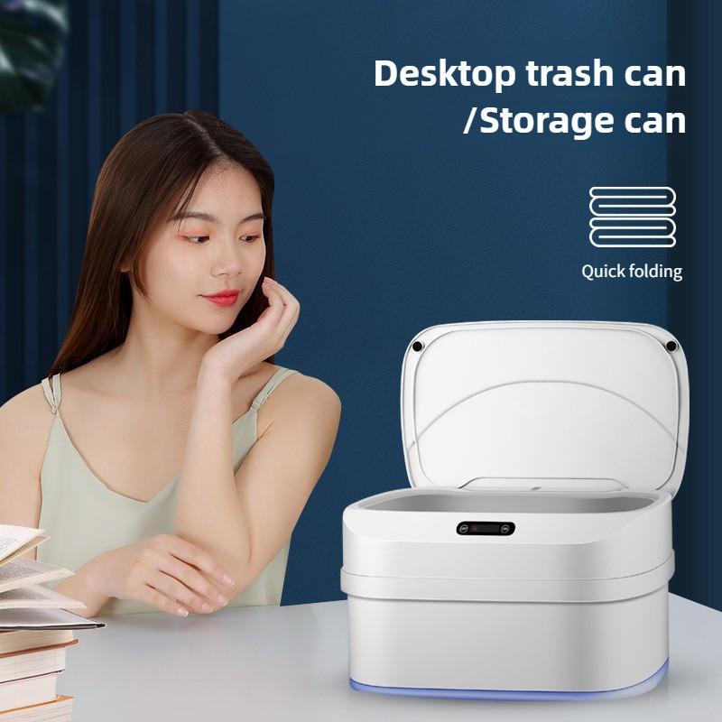 17.5L Large Capacity Household Intelligent Induction Folding Garbage Can Living Room Kitchen Automatic Garbage Storage Bin