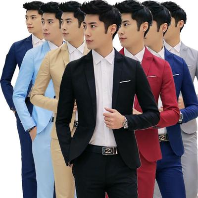 2024 Men's Korean Slim Fit Casual Blazer - Solid Color, Single-Breasted, Fashionable Style