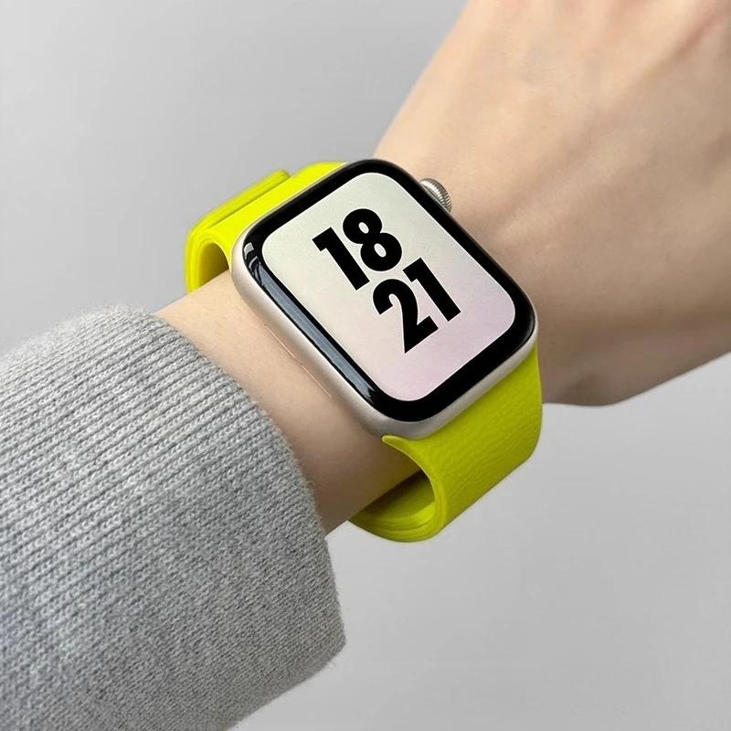 Silicone Bracelet Belt Magnetic Strap Band For Apple Watch Ultra 2 49mm 44mm 45mm 46mm 42mm 40mm iWatch Series 10 8 7 6 5 9 SE