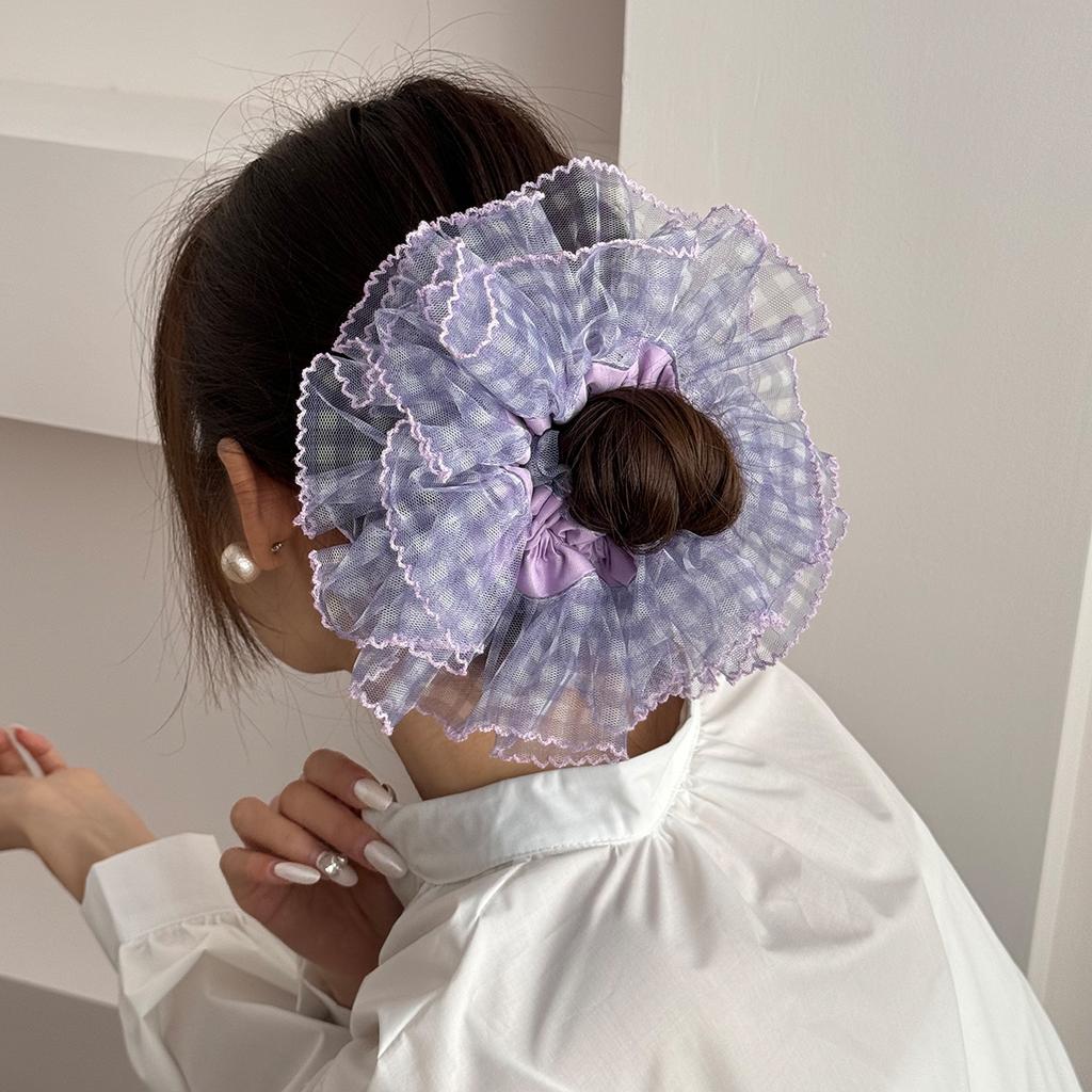 Large Big Korean Accessories Hair for Girls Women Ties Band Scrunchies Rubber Elastic Adults Vintage Popular Leading Fashion New