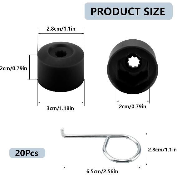 20Pcs Car Wheel Lug Nut Covers,17mm Tire Bolt Caps with Removal Tool,Lug Nut Cover Compatible with VW Jetta Beetle Passat Golf GTI CC,Replaces for