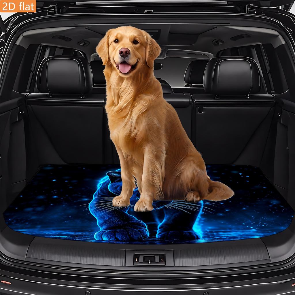 1Pcs 1Pc Blue Black Mysterious Black Panther Car Trunk Mat Anti Slip Cargo Liner Waterproof Storage Protector for SUV Sedan