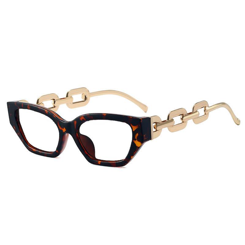

Vintage Small Frame Sunglasses With Chain Legs Cat Eyes Stylish Eyewear Prescription Sunglasses Women 0 -0.5 -0.75 -2.0 To -6.0 myopia -6.0