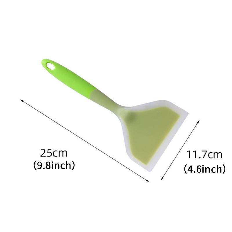 Kitchen Silicone Jade Spatula Non-Stick Pan Small Flat Spatula Portable Outdoor Wide Surface Silicone Spatula Kitchen