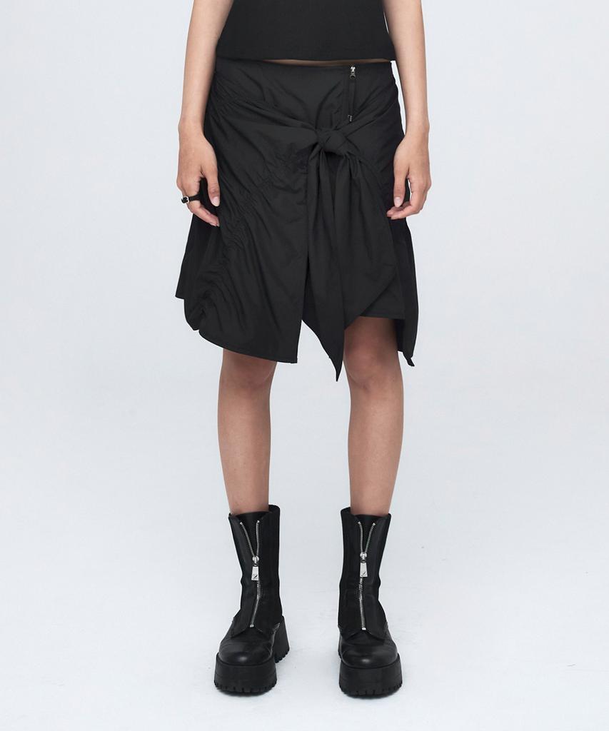 Nash Puckering Tie Skirt Blue Gray
