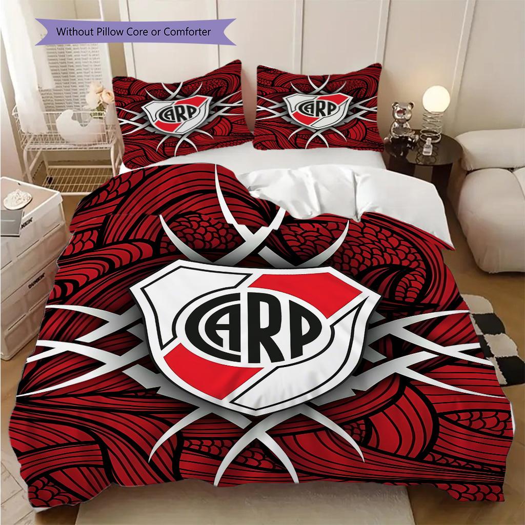 River Plate logo Pattern Bedding Quilt Set Quilt Cover Pillowcase Home Decoration Birthday Gift (1 * duvet cover + 2 * pillowcase, without core)