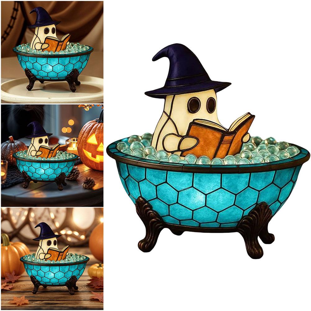 1/2pcs Halloween Ghost Bubble Bath LED Lamp Cute Ghost Night Light for Bathroom Bathtub Decor Color-Changing Mood Light