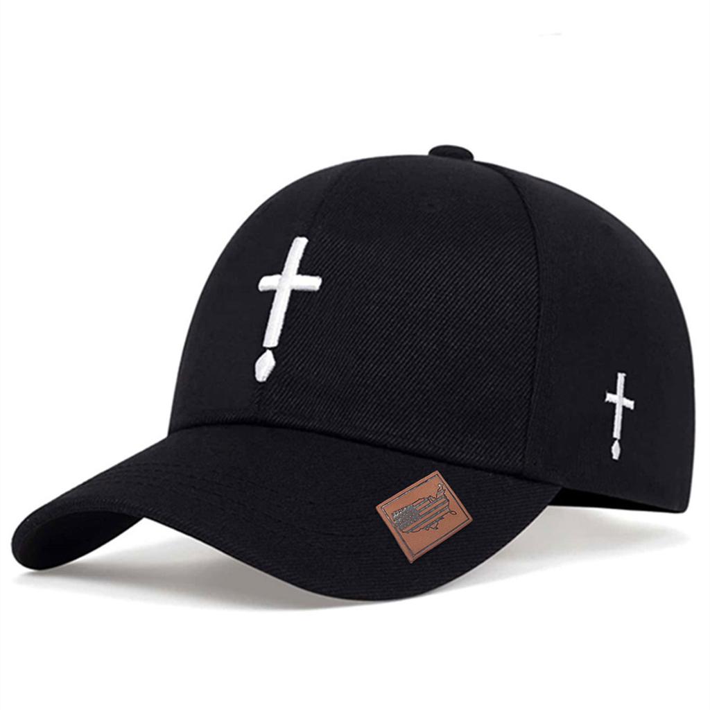 Unisex Waterdrop Cross Embroidery Adjustable Personality Baseball Hat Hip Hop Caps Spring Autumn Outdoor Sport Travel for Women Men