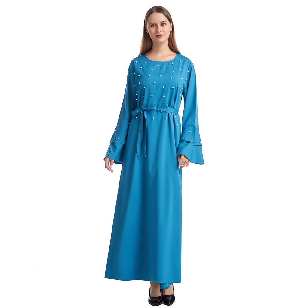 Women's Long Beaded Dress - Middle Eastern Arabic Robe Ethnic Costume
