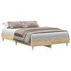 VidaXL Cadre de lit sans matelas chêne sonoma 140x190 cm, meuble de chambre à coucher, sommier, lit double, lit, châlit, lit 861059