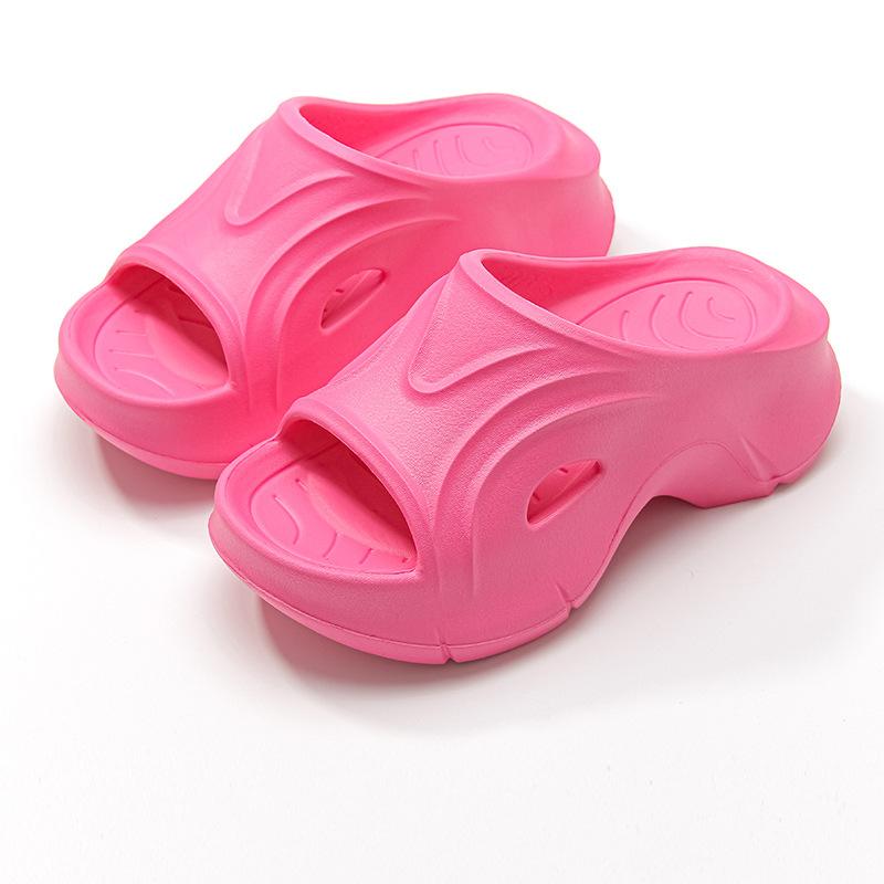7cm Height Increase Non-Slip Slide Sandals for Women Summer Outdoor New EVA Cushioned Beach Casual Thick Sole Sandals