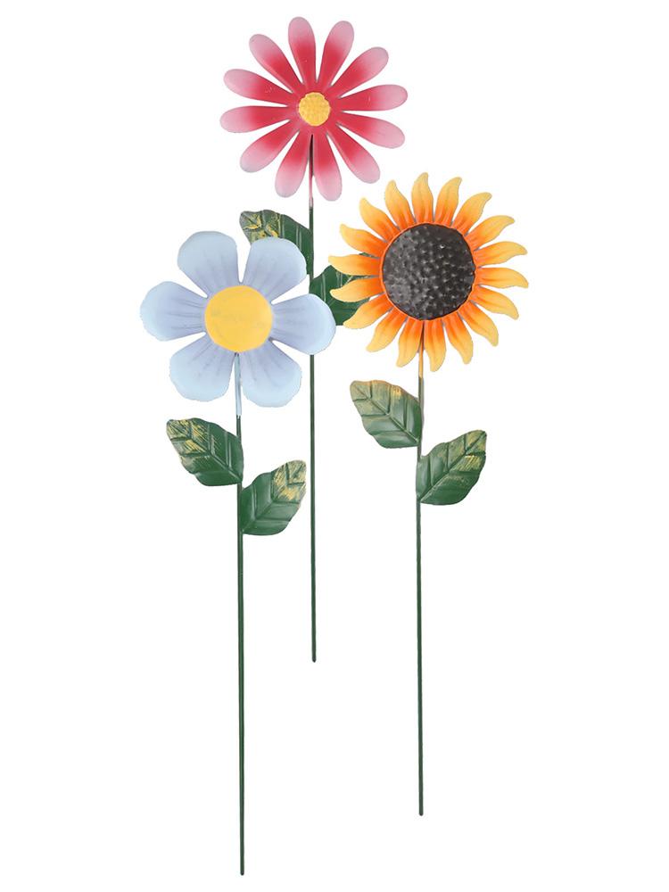 For Patio For Garden Metal Sunflower Decoration Sunflower Garden Stake Weather-resistant Sculpture Colourful Metal Design