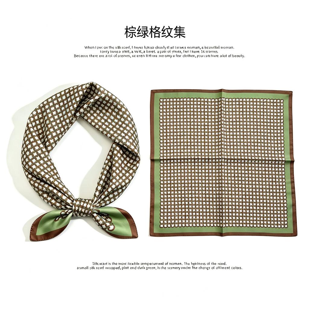 [111 Mulberry Silk] Spring and Autumn Versatile Colorful Scarf Small Scarf Silk Scarf 11cm Small Square Scarf Women