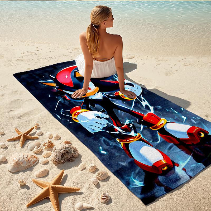 1Pc Shadow Hedgehog Beach Towel, Quick Dry, Multi-Use for Beach Pool Gym Yoga Home Travel, Christmas, Halloween, Xmas Gift M929487