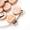 5Pcs/Lot Beech Wood Pacifier Clip Animal Small Elephant Heart Pattern Pacifier Clips for Baby DIY Pacifier Chain Accessories