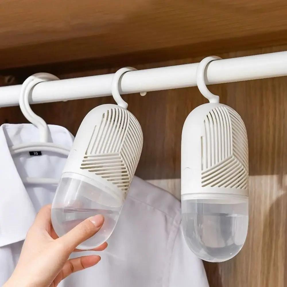 Reusable Clothes Dehumidification Box Anti-Mold Moisture-proof Dehumidifier Packs Hanging with Water Collector&Hook