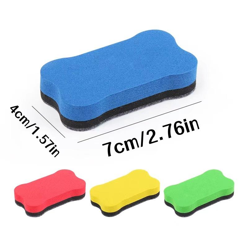 30Pcs Random Color Whiteboard Eraser Magnetic Felt Cloth Eraser Small Bone Eraser Office Essential Whiteboard Blackboard Eraser Reusable