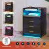 Bedside Coffee Sofa Tea Table Storage Closet Wooden Nightstand Drawers Lamp Charging Bedroom Living Room Display Furniture