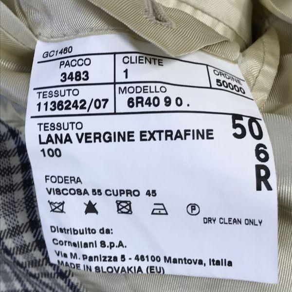 Nino Danieli Tailored Jacket Fully Lined Men L 50 Beige Check(USED)