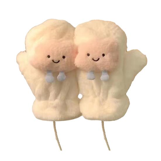 

Зимние пушистые перчатки женские мультяшные теплые перчатки милые утолщенные перчатки на флисовой подкладке для занятий в помещении и на открытом воздухе, для вождения One Size B