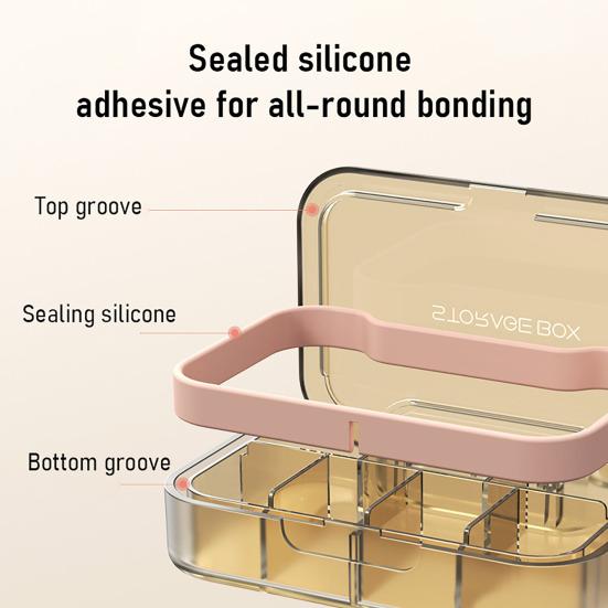 Pill Box Easy to Carry Pills Organizer with Handles And Leak-Proof Compartments Holder for Travel Gym Work