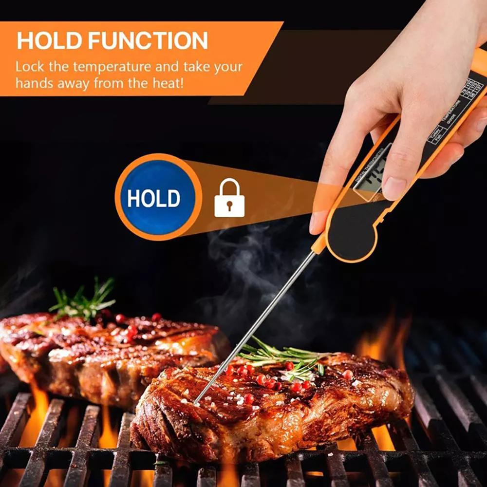 Faltbares digitales Lebensmittelthermometer für Fleisch Wasser Milch Kochen Lebensmittelsonde Frittieren BBQ Temperaturmesser Ofenthermometer Küchenwerkzeug