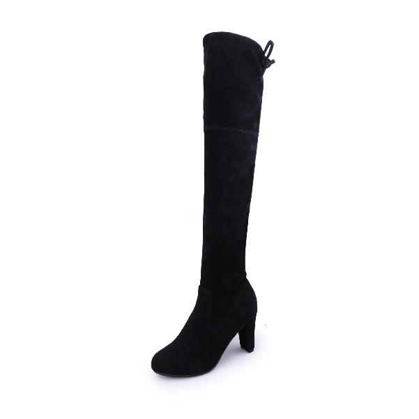 Botas Mujer Invierno In Over The Knee Women Boots Stretch Fabrics High Heel Slip On Shoes Pointed Toe Long Botte Femme