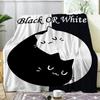 Cute Black Cat with Yellow Eyes Soft Throw Blanket All Season Warm Blankets Lightweight Fuzzy Flannel Throw Blanket for Bed Sofa