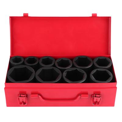 10 Adet Metrik Derin Darbeli Lokma 3/4 inç Sürüşlü 6 Köşeli Taşınabilir Oto Araba Alet Seti 22 50mm