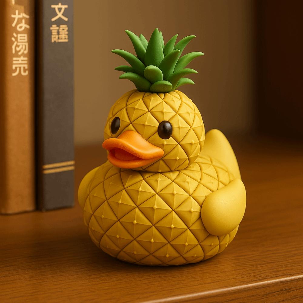 Cute Duck Figurine Cartoon Animal Sculpture Micro Landscape Fruit Duck Statue Cabinet