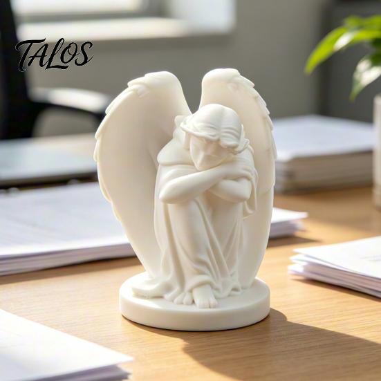 Sleeping Angel Ornament 3D Printed Ornament, Minimalist Figurine Desktop Miniature Decor, Aesthetic Sculpture for Home Office Shelves Decorations