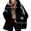 Womens Oversized Hooded Casual Jacket With Color Block Design Cotton Denim Loose Fit Long Sleeve Fall 2025