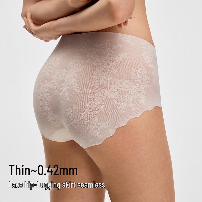 Bananain 523A Women's Seamless Lace Mid-Rise Briefs