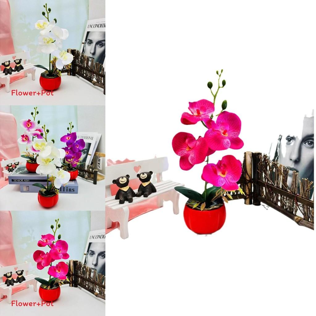 Phalaenopsis Fake Flower Arrangement With Silk And Plastic For Wedding Decor